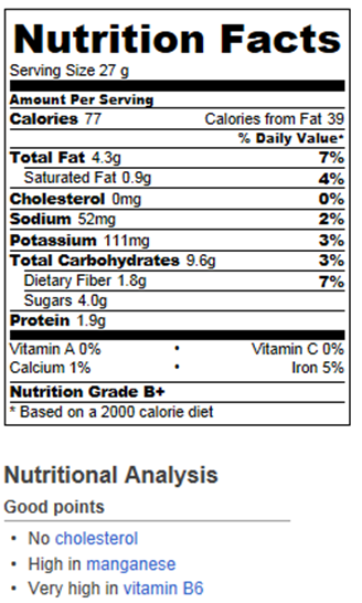 Nutrition Facts Chocolate Chip Cookie Nutrition Facts Chocolate Chip Cookie