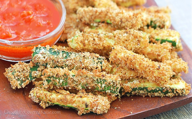 Crispy Healthy Baked Zucchini Fries | Chocolate Covered Katie