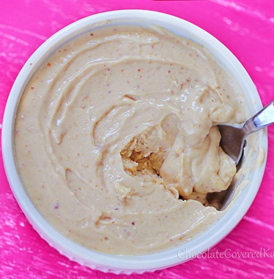 Homemade Peanut Butter Frozen Yogurt: http://chocolatecoveredkatie.com/2013/05/22/homemade-peanut-butter-frozen-yogurt/