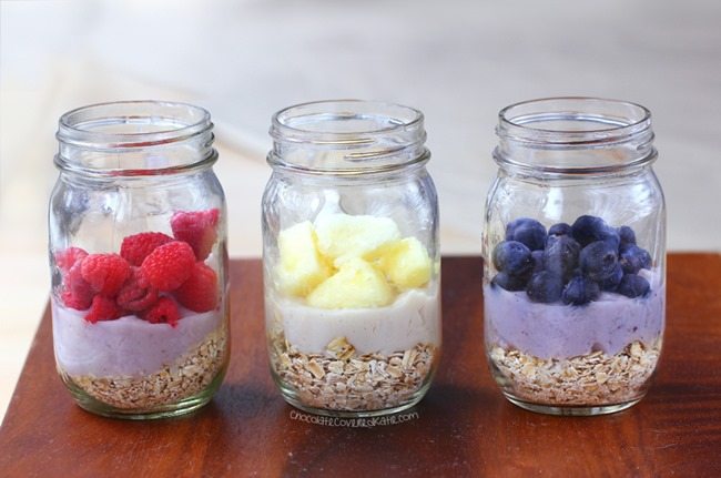 Image result for oatmeal  and berries in a mason jar