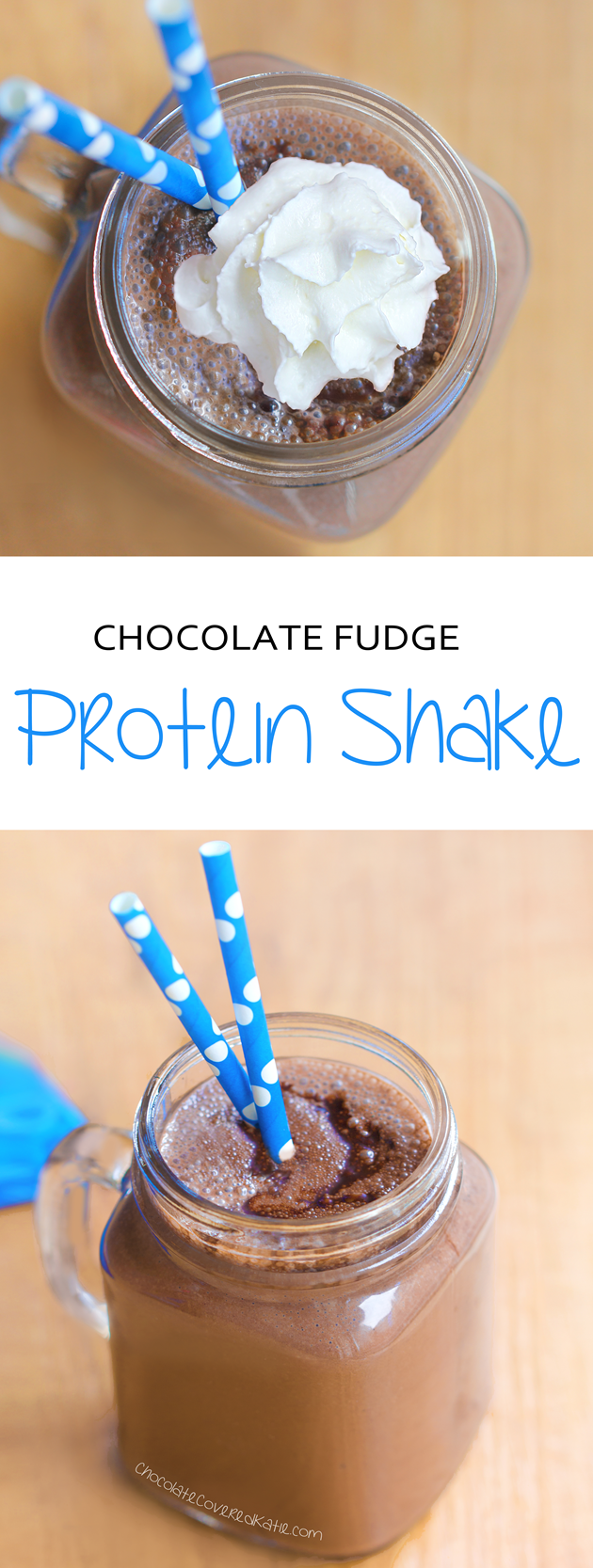 CHOCOLATE FUDGE PROTEIN SHAKE - can be soy-free / dairy-free / no sugar added:  http://chocolatecoveredkatie.com/2015/04/20/chocolate-fudge-protein-shake/